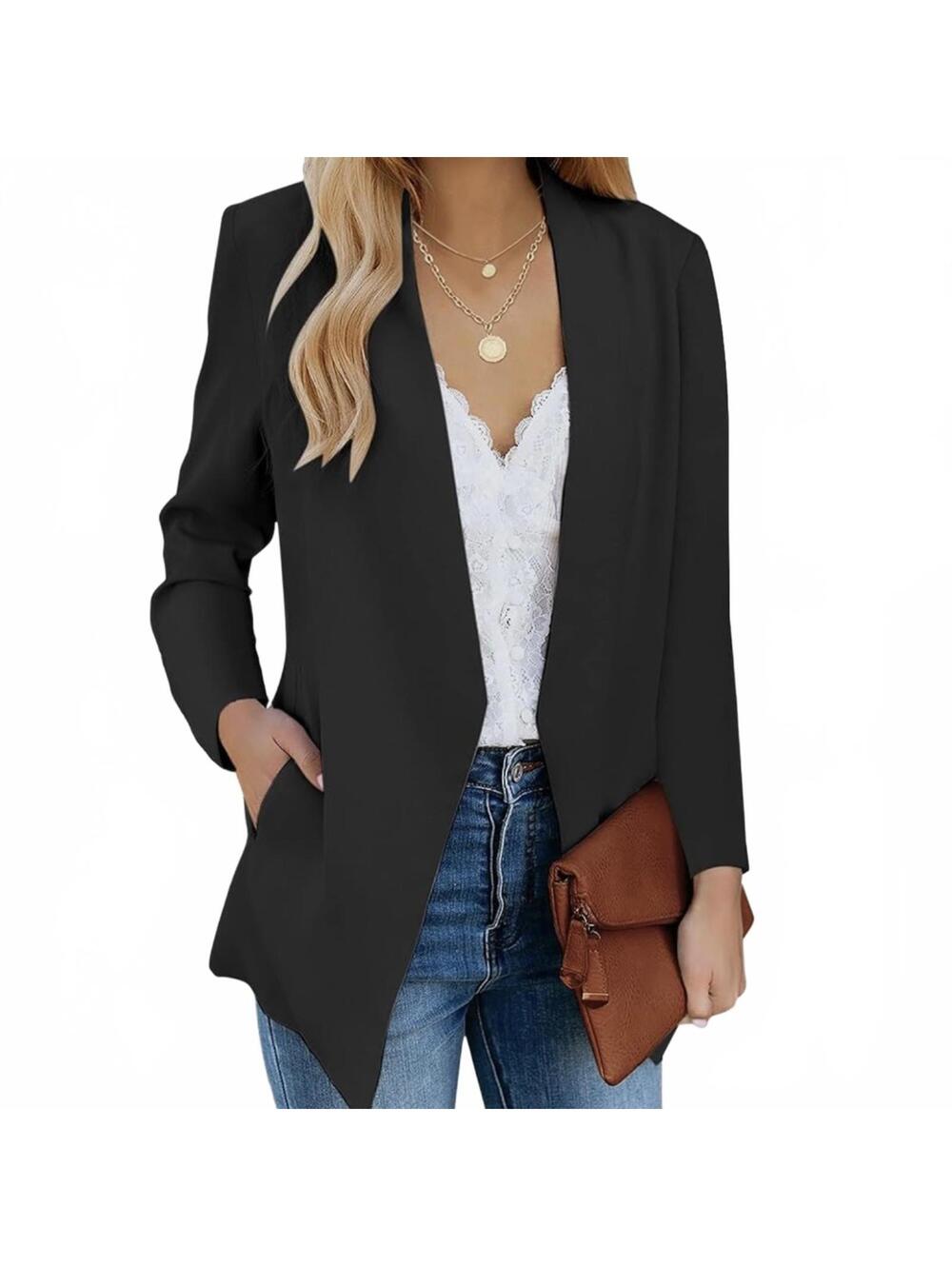 Luvamia Women’s Casual Long Sleeve Slim Work Office Blazer Jacket Size XL - Picture 4 of 5